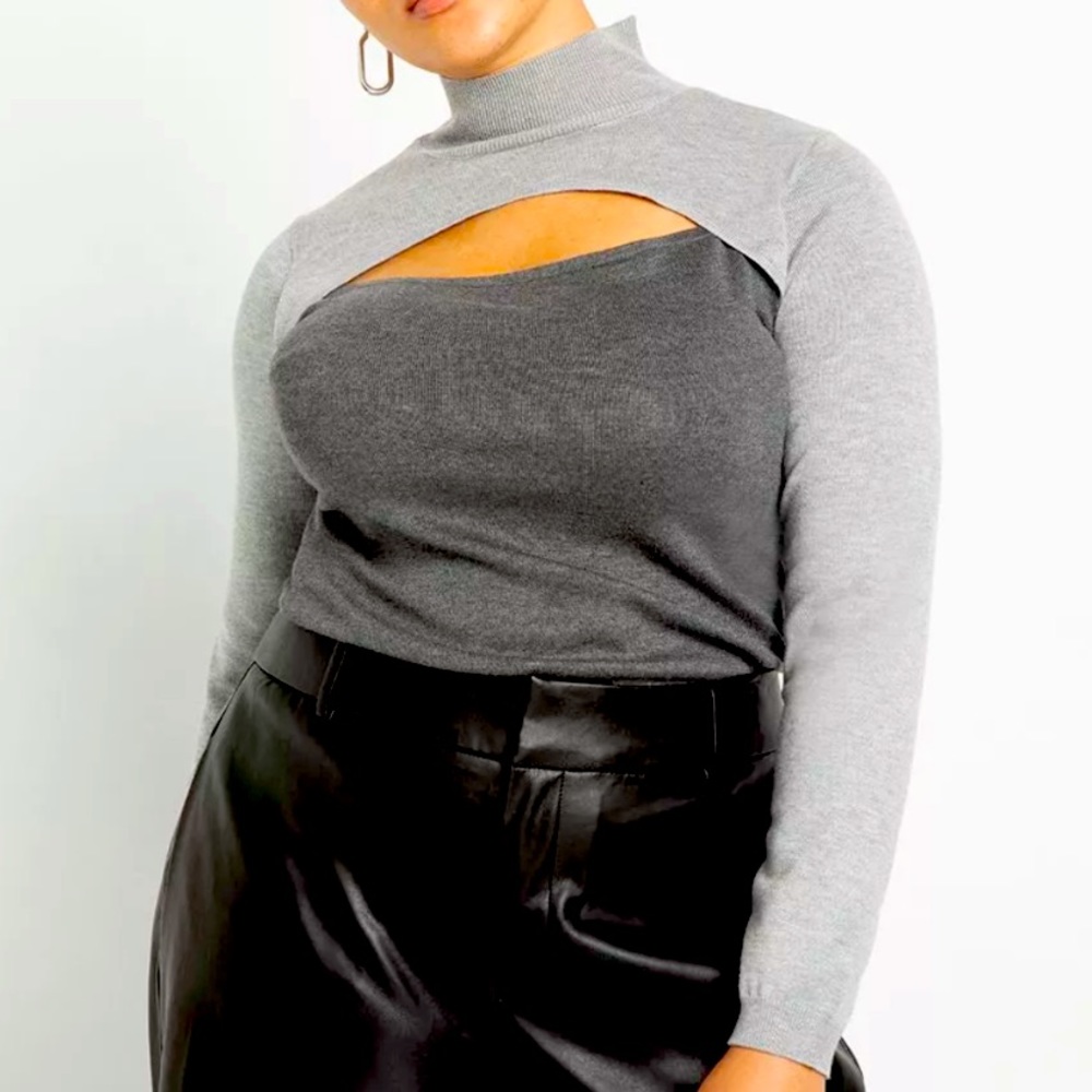 ELOQUII NWT Colorblock Sweater with Cutout Size 18/20